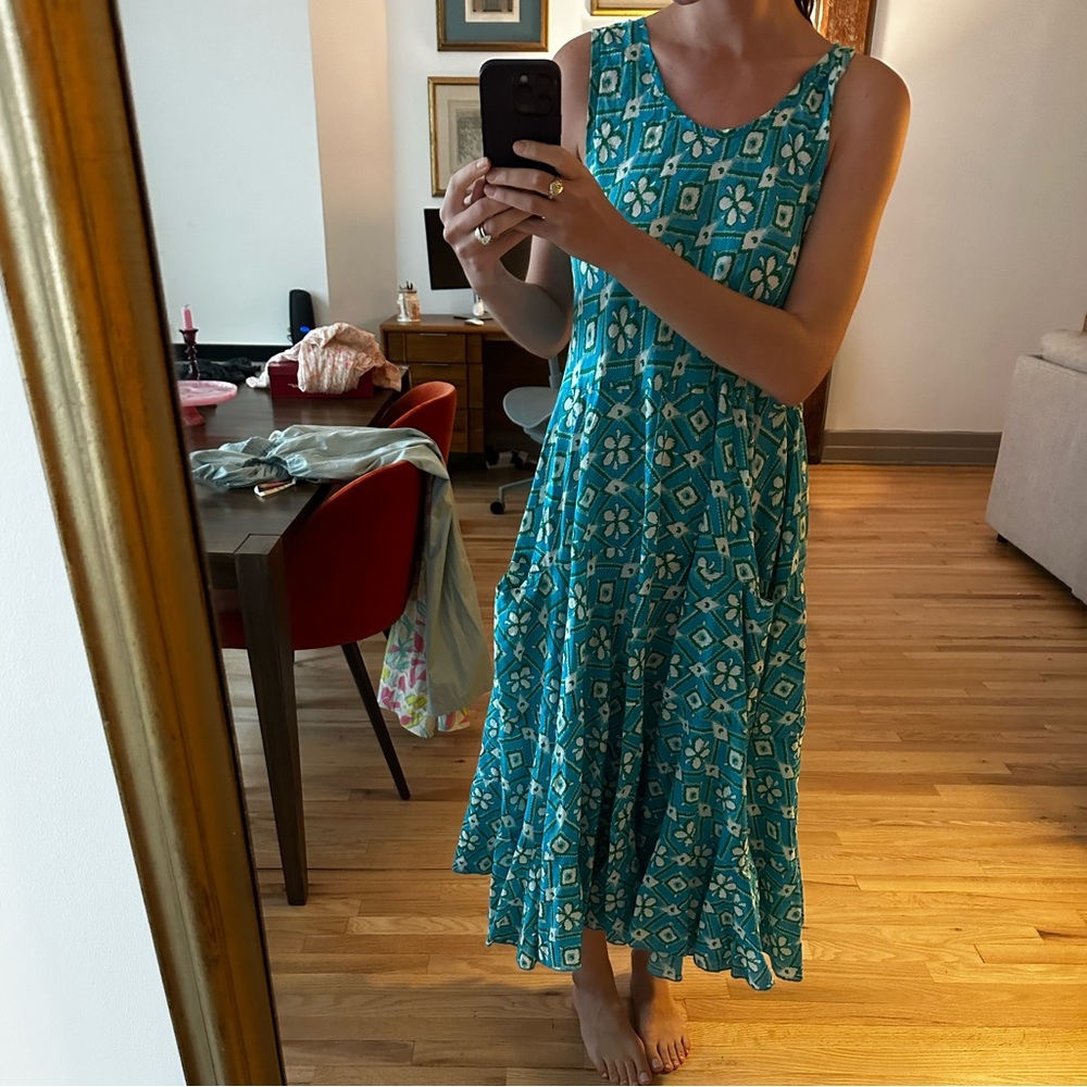Supriya Dress - Turquoise  blue by the brand “Happy Few”